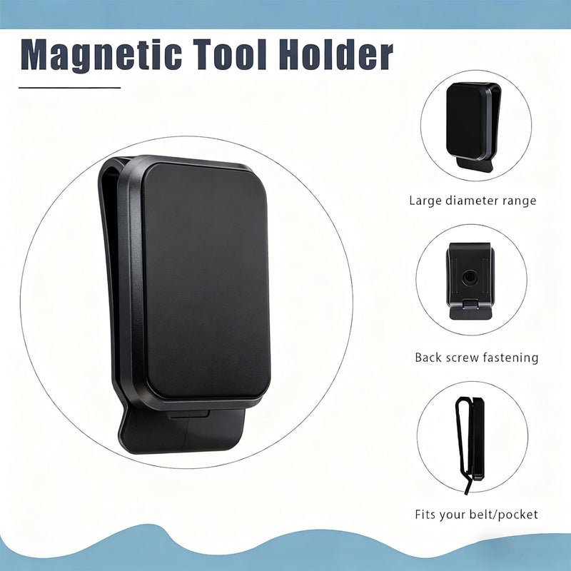 bjsdkff Magnetic Tool Holder Super Strong Tool Holster, Magnet Belt Clip Neodymium Magnet Leather Sleeve for Screws, Hammers, Sockets, Pliers, Drills, Wrenches Magnetic Tools and Hardware 2 Pcs - Image 3